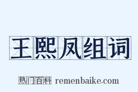 王熙凤组词是什么意思的图片